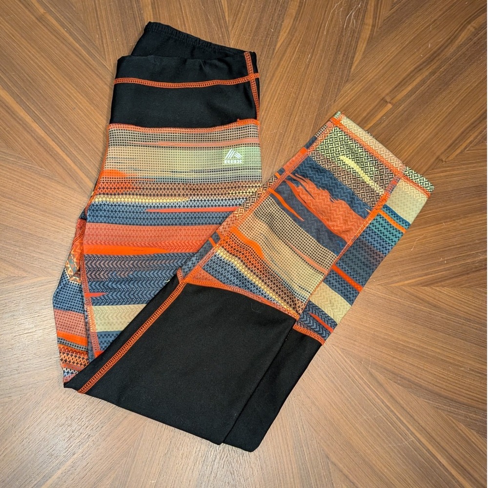 RBX Active Leggings Women Medium Multi-Color Excellent Geometric Print CR6145